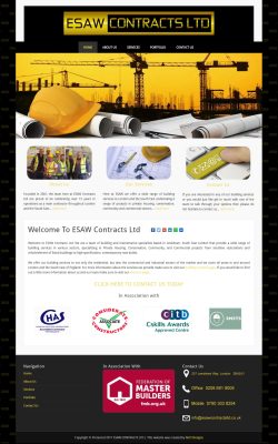 ESAW Contracts Ltd Website Design by N2O Designs