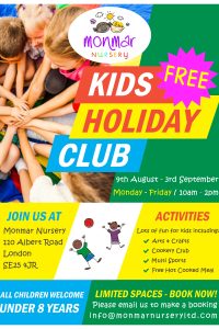 Monmar Nursery Holiday Club Flyer Design A5 Monmar Nursery Holiday Club Flyer Design A5
