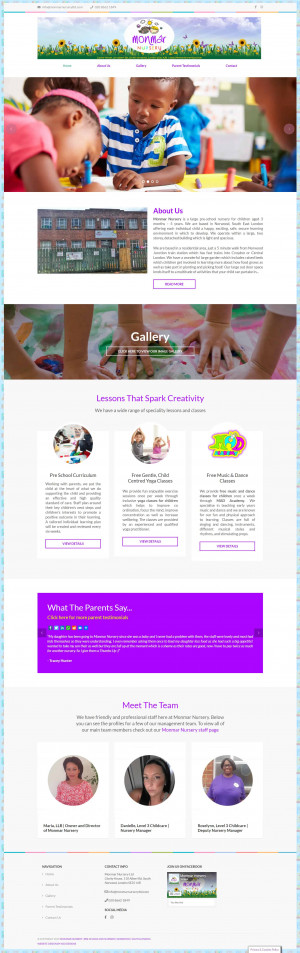 Monmar Nursery Website Design by N2O Designs