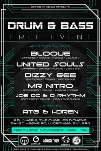 Different Drumz Free Drum & Bass Event Flyer A5 Different Drumz Free Drum & Bass Event Flyer A5