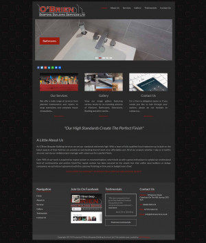 Obrien Building Services Website Design by N2O Designs