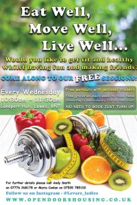 Open Doors Housing - Eat Well, Move Well A5 Flyer Open Doors Housing - Eat Well, Move Well A5 Flyer