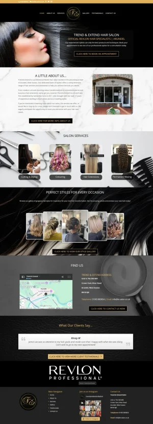 Trend & Extend Salon Website Design by N2O Designs